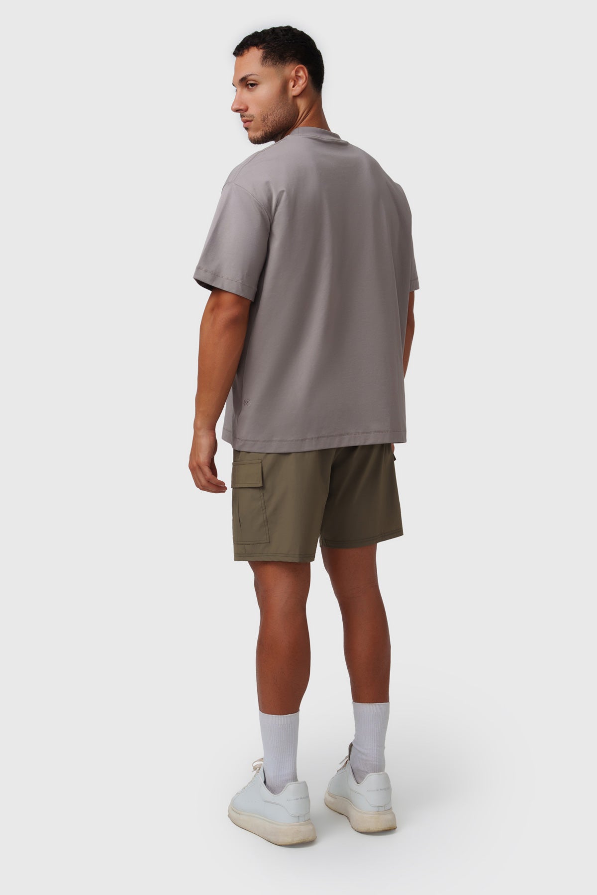 NALA Stone Grey Oversized Tee – 100% Organic Cotton