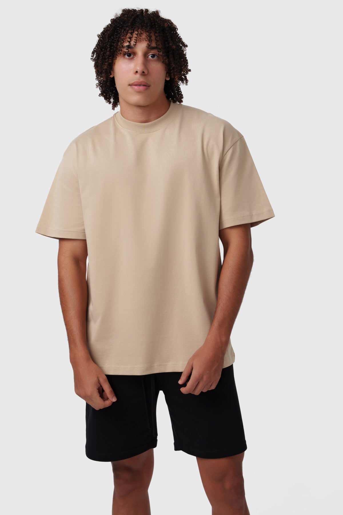 NALA Beige Oversized Tee – 100% Organic Cotton