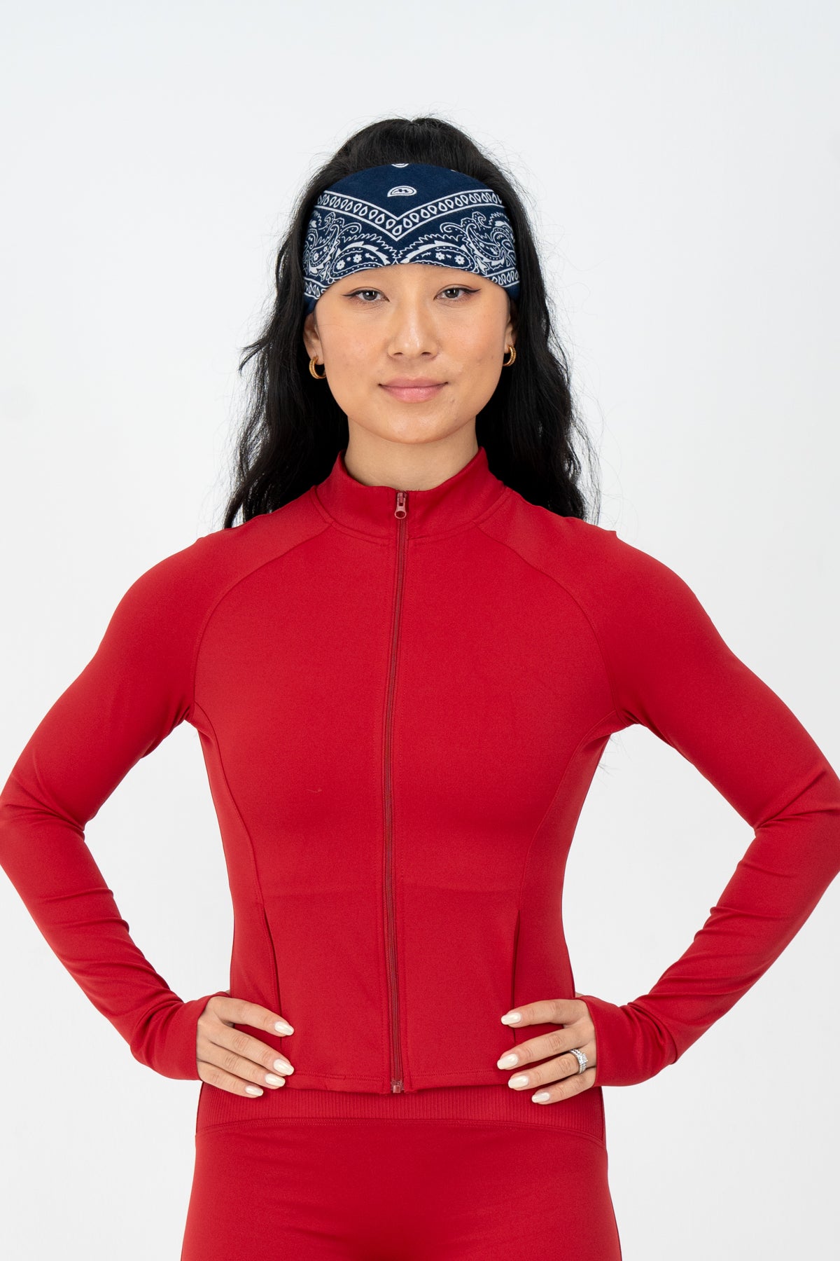 Women’s Sculpt Fit Red Zip-Up Jacket | NALA Activewear – Yoga, Workout & Lifestyle