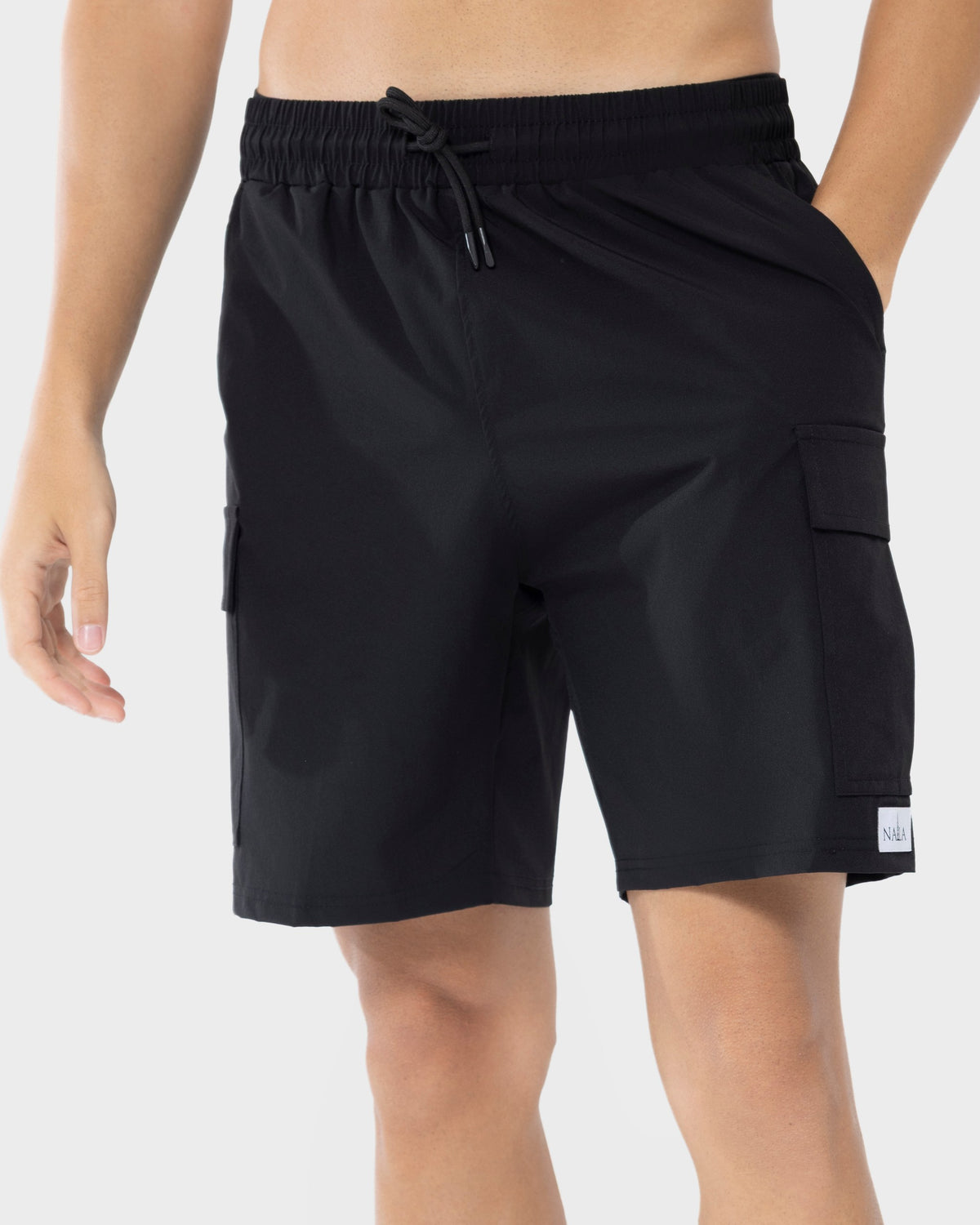 Black Organic Cotton Shorts for Men | NALA Premium Active & Casual Wear