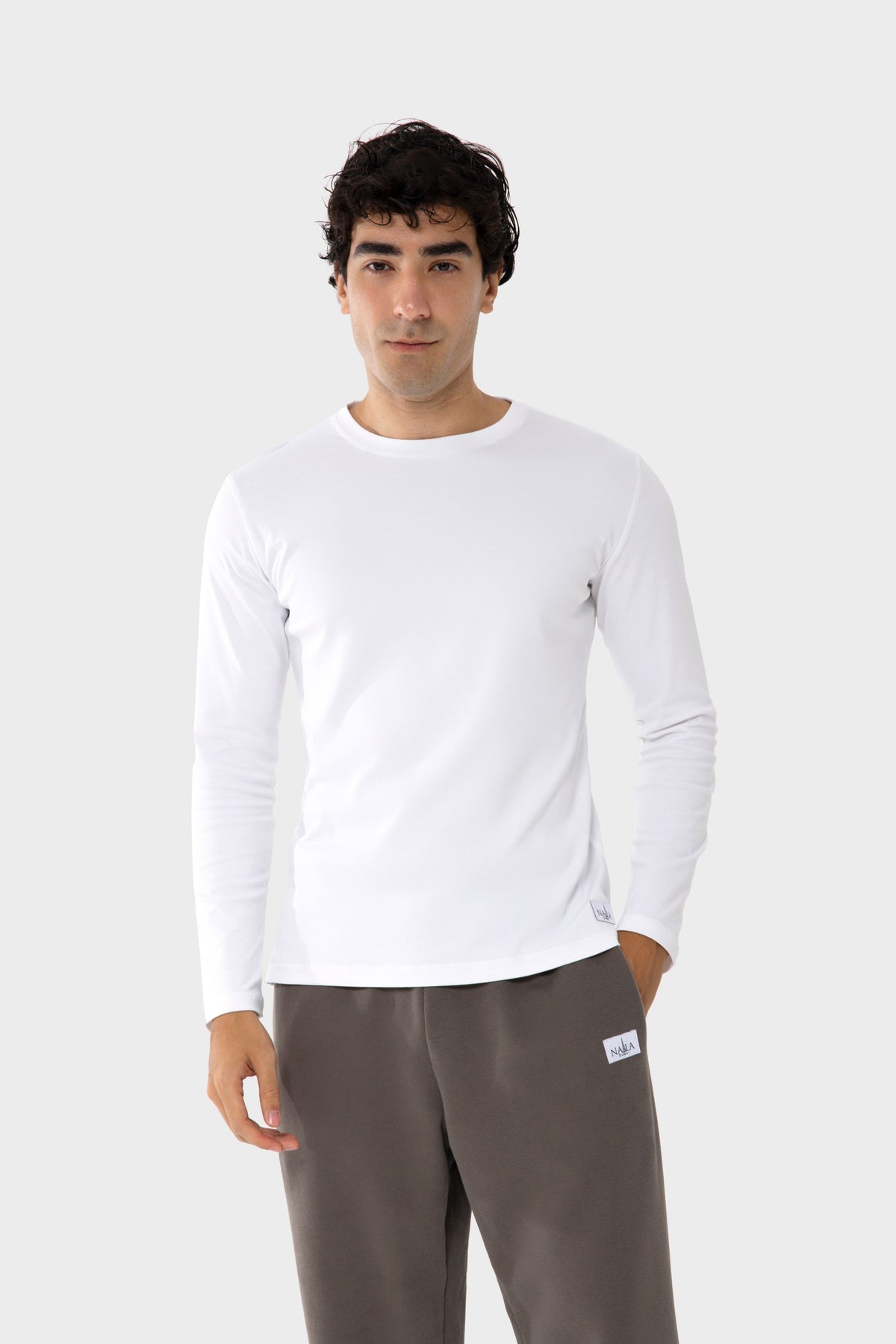 Men’s Classic White Long Sleeve Shirt – 100% Cotton