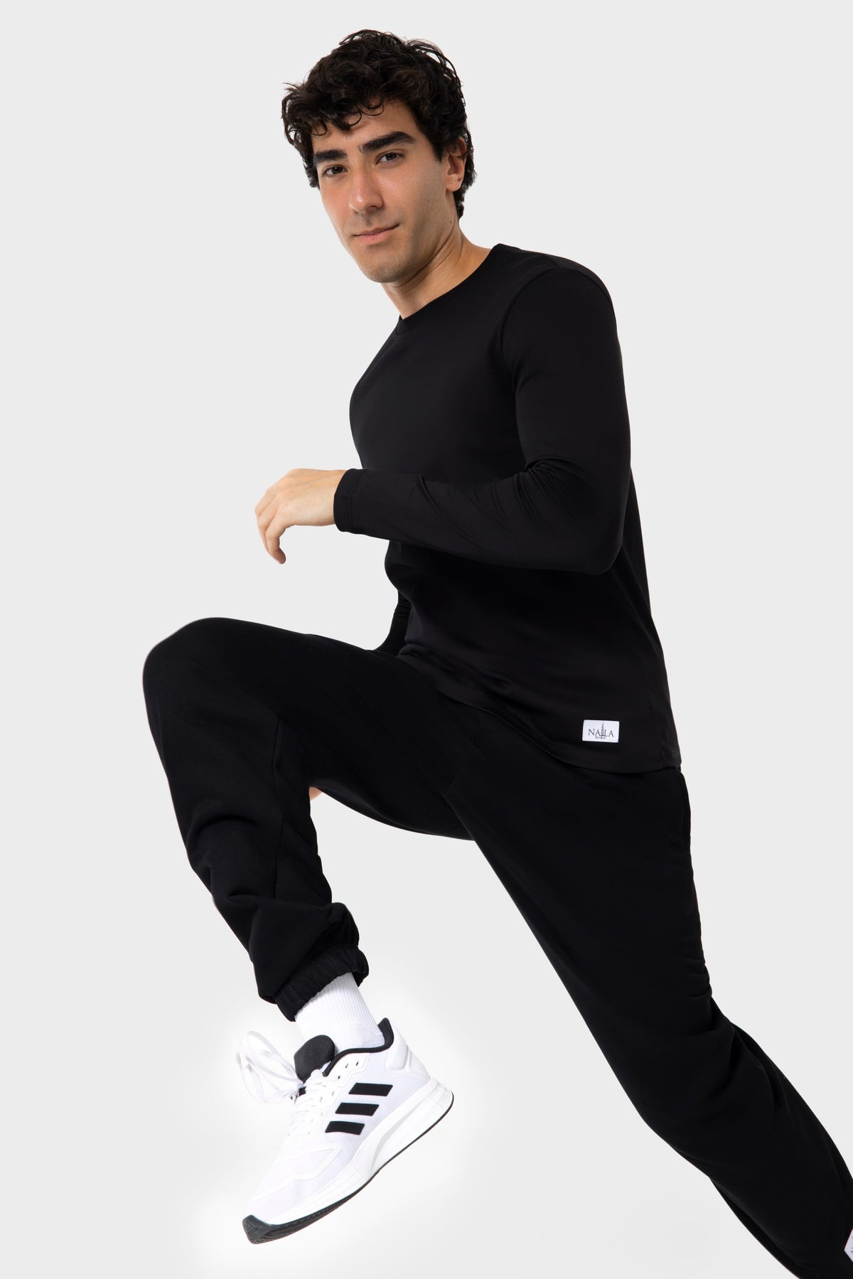 Men’s Classic Black Long Sleeve Shirt – 100% Cotton